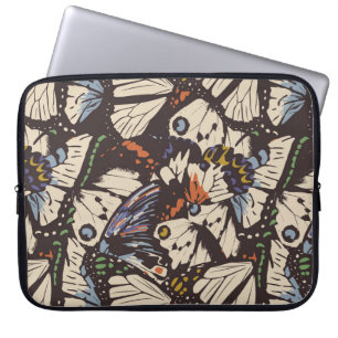 Funda Para Portátil Patrón superficial de mariposas vintage. Colorido,