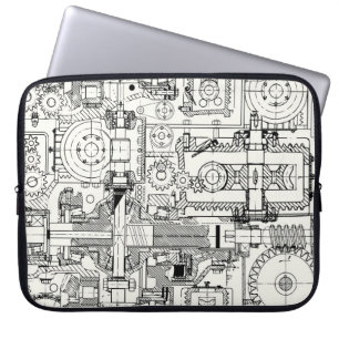 Funda Para Portátil Patrón técnico sin inconvenientes con los engranaj