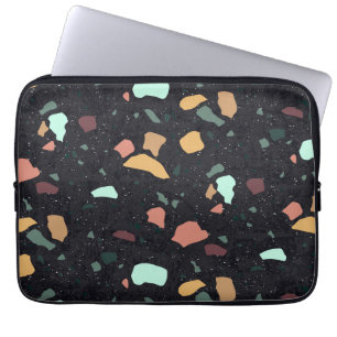 Funda Para Portátil Patrón Terrazo negro