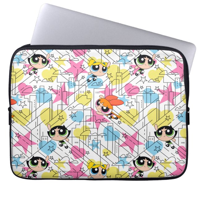 Funda Para Portátil Patrón Townsville de Chicas Powerpuff (Frente)