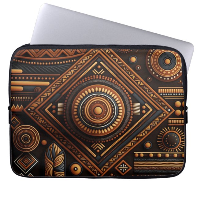 Funda Para Portátil Patrón tradicional nativo africano. África étnica (Frente)