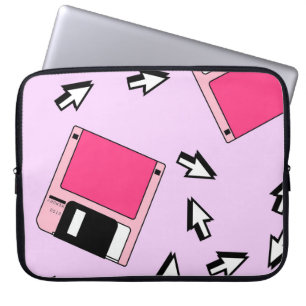 Funda Para Portátil Patrón transparente con disquetes coloridos en vap