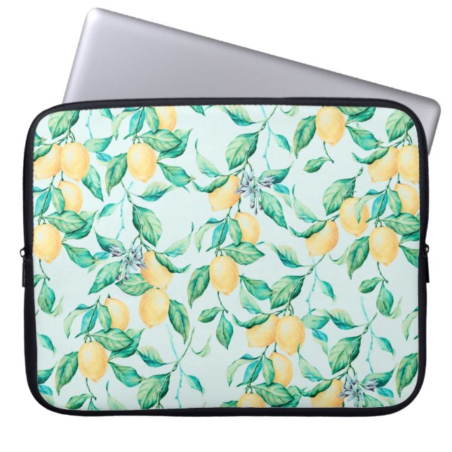 Funda Para Portátil Patrón transparente de agua limón (Frente)