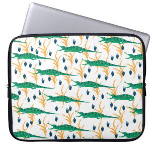 Funda Para Portátil Patrón transparente de cocodrilos. animales person