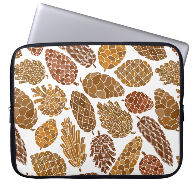 Funda Para Portátil Patrón transparente de conos de pino (Frente)
