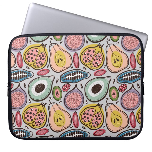 Funda Para Portátil Patrón transparente de frutas (Frente)
