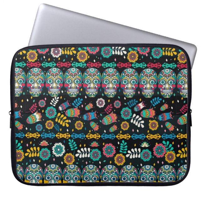 Funda Para Portátil Patrón transparente multicolor. Estilo boho  (Frente)