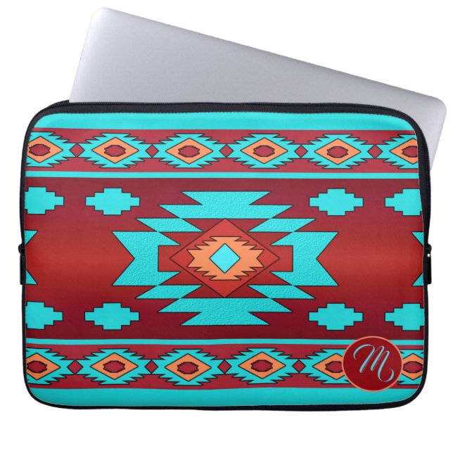 Funda Para Portátil Patrón tribal étnico del suroeste. (Frente)