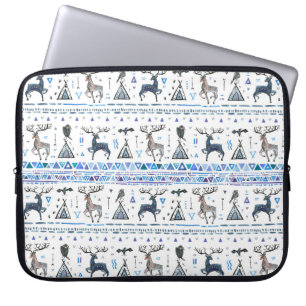 Funda Para Portátil Patrón tribal étnico sin fisuras con animales y dr