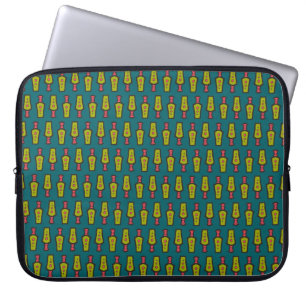 Funda Para Portátil Patrón tribal rojo y amarillo en Verde azulado: fu
