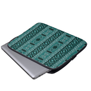 Funda Para Portátil Patrón Tribal Verde azulado Y Negro