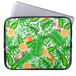 Funda Para Portátil Patrón tropical, colibríes II