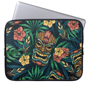 Funda Para Portátil Patrón tropical hawaiano de la máscara tiki