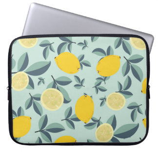 Funda Para Portátil Patrón tropical sin soldadura con limones amarillo
