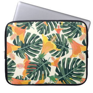 Funda Para Portátil Patrón tropical. Textura textil colorida. exótica