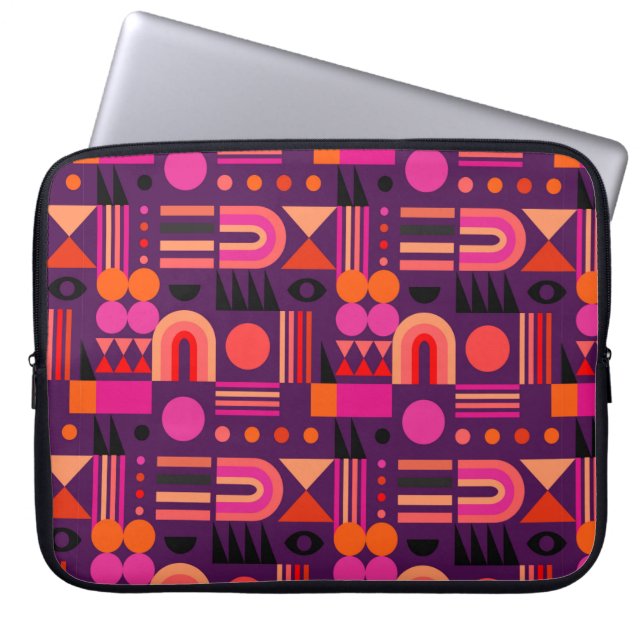 Funda Para Portátil Patrón uniforme geométrico abstracto con formas de (Frente)