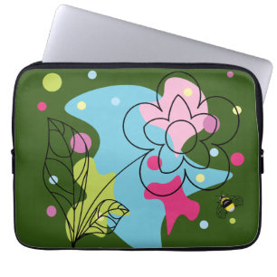 Funda Para Portátil Patrón vectorial de moda de una flor de verano en 