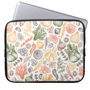 Funda Para Portátil Patrón vegetal de los jardines de cocina