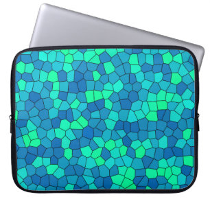 Funda Para Portátil Patrón verde azulado de vidrio azul cian verde