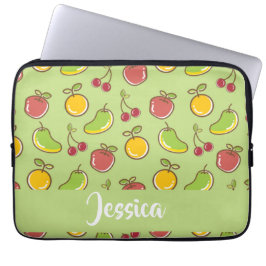 Funda Para Portátil Patrón verde de frutas frescas de verano