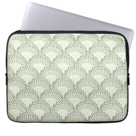 Funda Para Portátil Patrón verde ombre gradiente de puntos escalopados