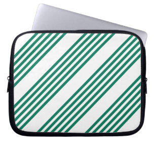 Funda Para Portátil Patrón verde y blanco de cinco rayas