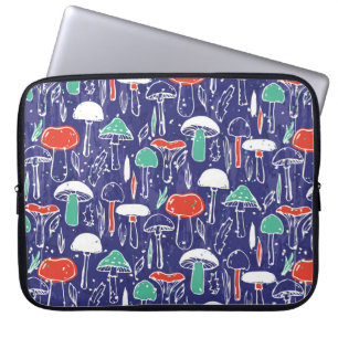 Funda Para Portátil Patrón vintage con diferentes hongos. Otoño v