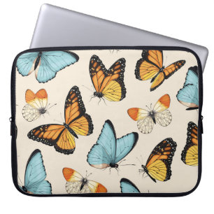 Funda Para Portátil Patrón vintage con mariposa tropical altamente det