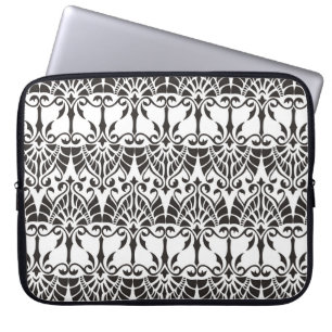 Funda Para Portátil patrón vintage con nombre floral y geométrico