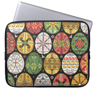 Funda Para Portátil patrón vintage con pysanky. Patrón de huevos de Pa