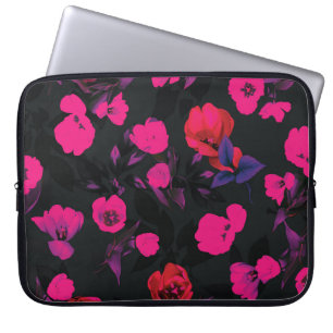 Funda Para Portátil Patrón vintage de tulipanes florales y estilizados