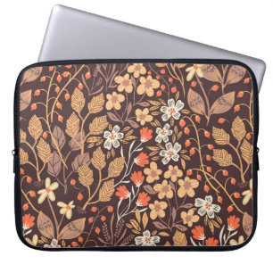 Funda Para Portátil patrón vintage floral sin soldadura con hojas de o