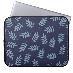 Funda Para Portátil Patrón vintage simple. Fondo azul oscuro, azul