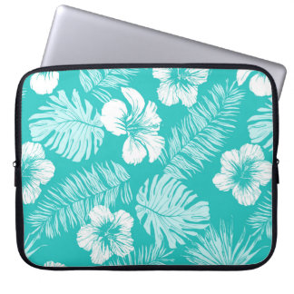 Funda Para Portátil Patrón vintage sin foco con hojas de p tropical