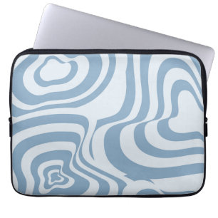 Funda Para Portátil Patrón Y2K de Groovy Swirl Groovy Blue Retro