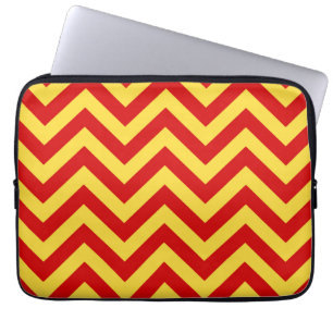 Funda Para Portátil Patrón ZigZag Chevron grande de piña rojo