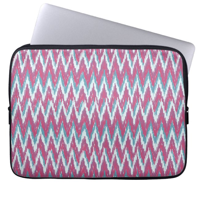 Funda Para Portátil Patrón ZigZag de arándanos y Verde azulados (Frente)