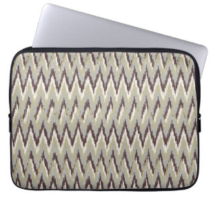 Funda Para Portátil Patrón ZigZag de café y salvia