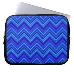 Funda Para Portátil Patrón zigzag de franjas azules