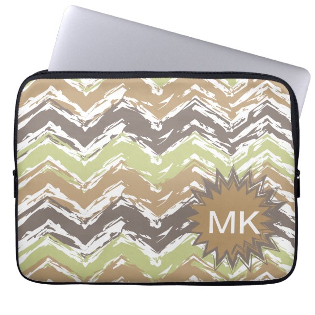 Funda Para Portátil Patrón ZigZag de Melon Brandy Scribble (Frente)