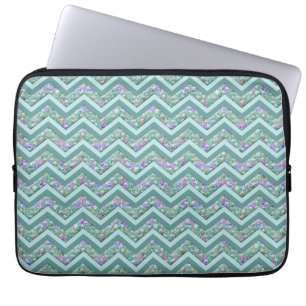 Funda Para Portátil Patrón ZigZag del Relieve metalizado arcoiris