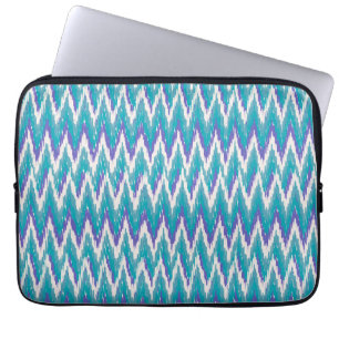 Funda Para Portátil Patrón ZigZag verde azulado y Amethyst