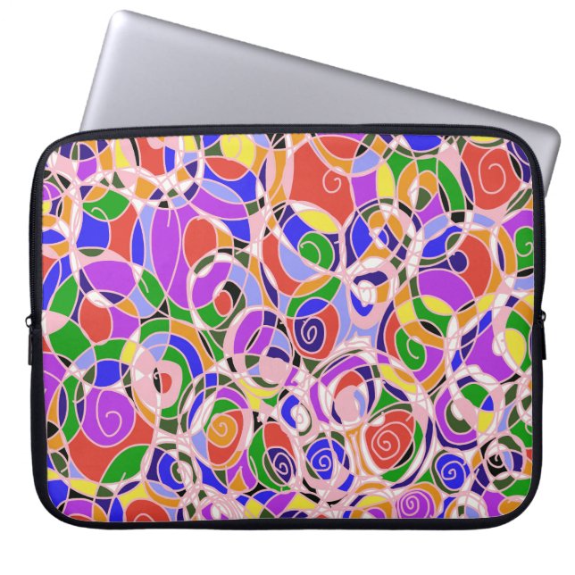 Funda Para Portátil Patrones abstractos giratorios pastel (Frente)