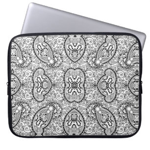 Funda Para Portátil Patrones blancos negros pequeños