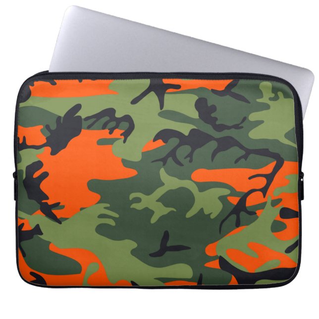 Funda Para Portátil Patrones de camuflaje Naranja (Frente)