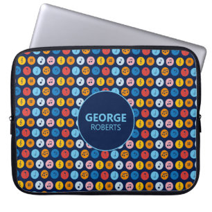 Funda Para Portátil Patrones de música retro coloridos y personalizac