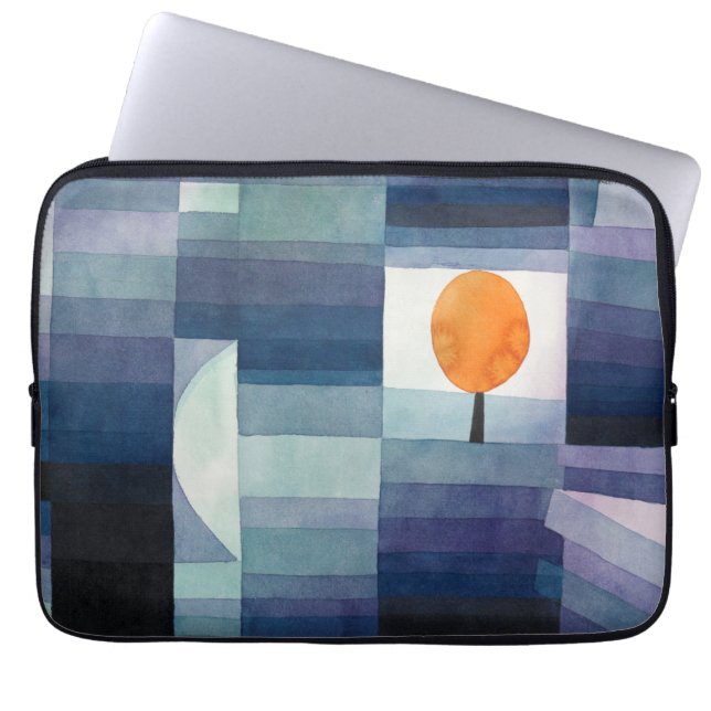 Funda Para Portátil Paul Klee Harbinger de otoño. Arte geométrico azul (Frente)