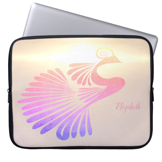 Funda Para Portátil Pavo real elegante chic (Frente)