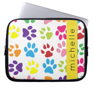 Funda Para Portátil Paws coloridos, Patrón de garras, Paws de perros,