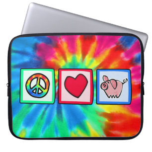 Funda Para Portátil Paz, amor, cerdos